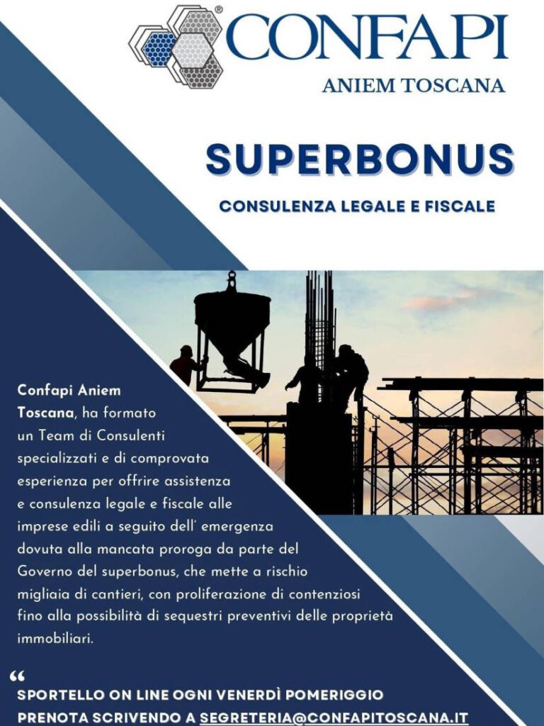 Confapi Aniem Toscana: consulenza Superbonus - Propilei srl - Firenze